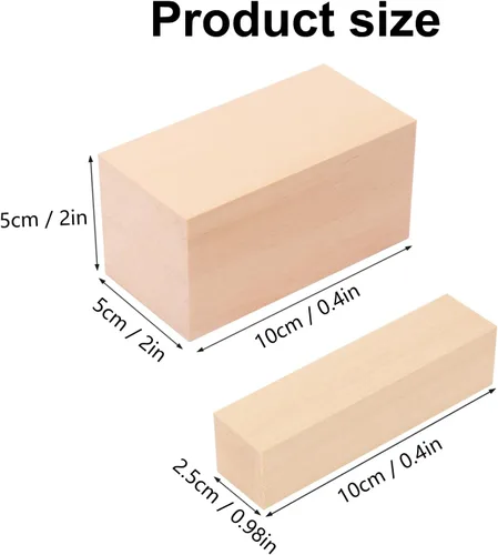 Vista 2 de Paquete de 30 bloques de tallado de tilo, bloques de madera sin terminar para tallar y cortar madera, bloques de tallado de madera maciza suave