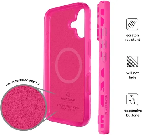 Vista 818 de VELVET CAVIAR Funda para iPhone 15, compatible con MagSafe, probada contra caídas de 10 pies, fundas protectoras de diseño, leopardo color rosa