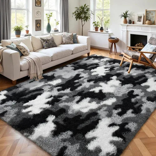 Vista 16 de AROGAN Alfombras suaves de 2 x 4 pies para dormitorio, alfombra mullida de felpa, alfombra peluda que no desprende para guardería, habitación