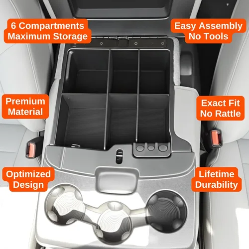 Vista 4 de Vehicle OCD™ (Dispositivo de consola organizador) para Dodge RAM 1500 (ÚNICAMENTE para asiento delantero dividido 40/20/40). Organizador de consola