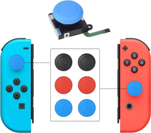Vista 5 de Assenic Joystick de repuesto para Nintendo Switch Joycon, Joy con Drift Repair Kit. NS Joy-Con & Switch Lite Controller Analog Thumb Stick Partes