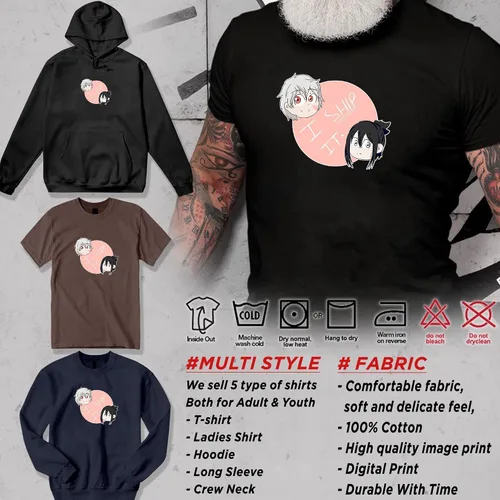 Vista 7 de Ne%zumi Merch I Ship It Pullover Hoodie, T-Shirt, Crewneck, Long Sleeve, Adult Youth Cotton Unisex Sweatshirt, Unique Birthday Gifts for Kid Women