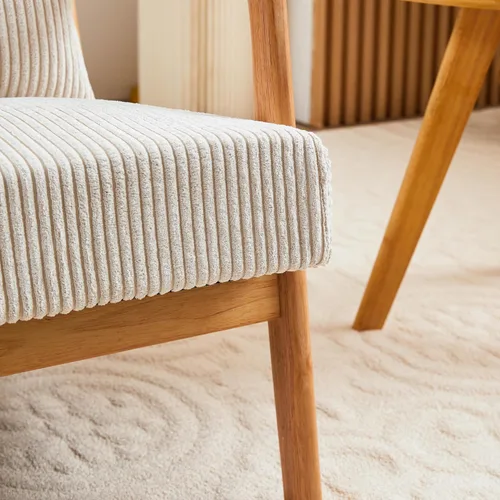 Vista 9 de Ball & Cast Silla de sala de estar con almohada, sillón moderno de mediados de siglo con marco de madera maciza y respaldo extra grueso, silla