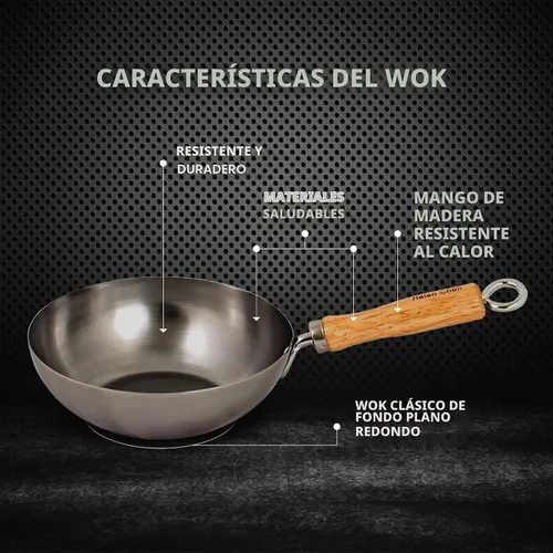Vista 2 de Helen's Asian Kitchen - Wok de acero al carbono, 8 pulgadas, para porciones individuales o más pequeñas