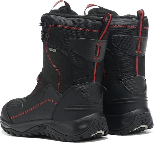 Vista 4 de Botas de senderismo ligeras e impermeables para hombre de tiro medio, botas de nieve antideslizantes para exteriores