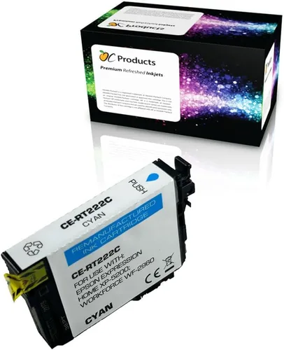 Vista 3 de OCProducts - Cartucho de tinta remanufacturado para Epson 222, negro para Workforce WF-2960 Expression Home XP-5200