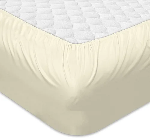 Vista 3 de Juego de sábanas de algodón de 400 hilos y 100 % algodón satinado suave, tamaño matrimonial, con bolsillo profundo para colchones de hasta 16