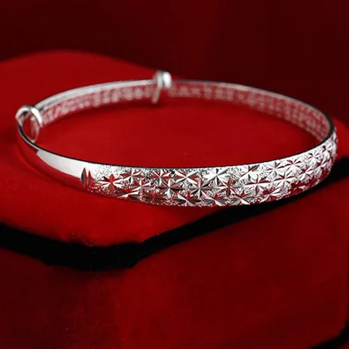 Vista 7 de Pulsera para mujer diseño de estrella tallada de moda para boda compromiso regalo