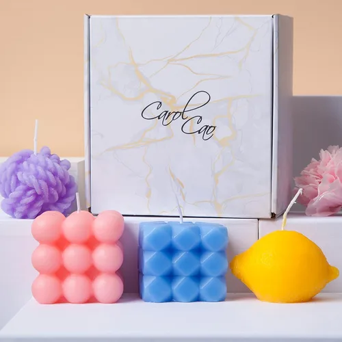 Vista 5 de Vela de burbujas, 4 velas de burbujas de cera de soja, juego de velas de burbujas perfumadas estéticas para decoración del hogar, dormitorio