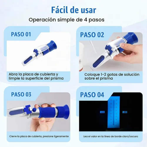 Vista 5 de Refractómetro DEF 0-40% AdBlue Concentración de Urea de Fluido de Escape Diesel Refractómetro Portátil con ATC para Diesel Automotriz, Hecho