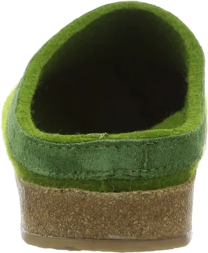 Vista 3 de Haflinger Slip-On Clog - Lana de fieltro de color verde hierba