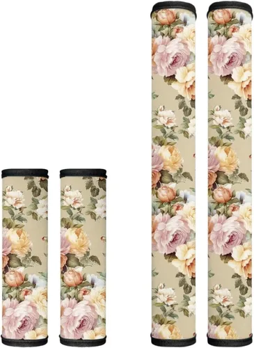 Vista 30 de Juego de 4 fundas protectoras de repuesto para manija de puerta de refrigerador con temática de té de la tarde para microondas, horno, refrigerador