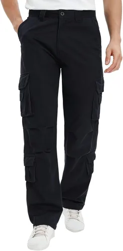 Vista 2 de Lovecandy Pantalones cargo para hombre pantalones tácticos con 8 bolsillos pantalones cargo salvajes pantalones cargo holgados para hombre