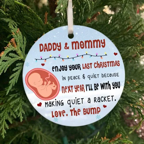 Vista 14 de Adorno personalizado para el árbol de Navidad para la primera Navidad, regalo para el nuevo padre de la madre de la protuberancia, adorno