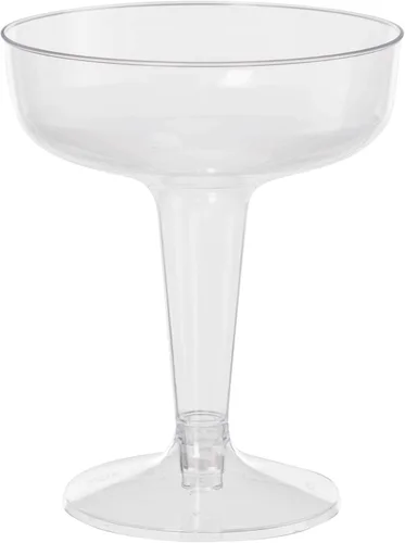 Vista 5 de Exquisite Paquete de 96 vasos de cóctel de plástico transparente resistente. Los vasos de cóctel desechables miden 4 pulgadas de alto con un borde