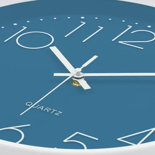 Vista 6 de Lafocuse Reloj de pared silencioso azul marino de 12 pulgadas, funciona con pilas, reloj de pared analógico para cocina, sala de estar, dormitorio