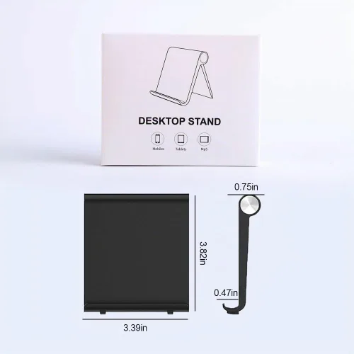 Vista 8 de Soporte para tableta, soporte plegable ajustable para teléfono celular, compatible con la mayoría de iPad y teléfonos inteligentes, accesorio
