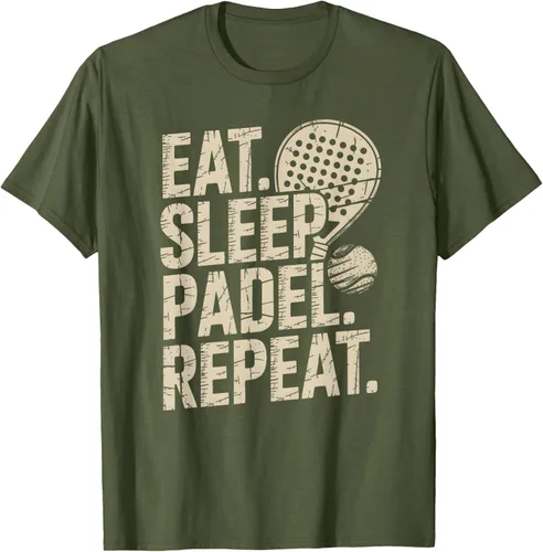 Vista 86 de Camiseta Eat Sleep Padel Repeat Padel Jugador de Tenis