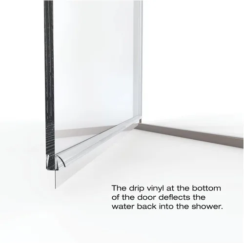 Vista 9 de Basco Infinity - Puerta de ducha semi-sin marco, cristal transparente AquaGlideXP, 27 a 28 pulgadas de ancho, acabado de bronce aceitado