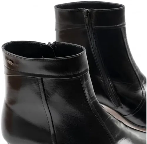 Vista 7 de Club Cubano EMMANUEL Botas de tacón cubano de cuero liso para hombre color negro