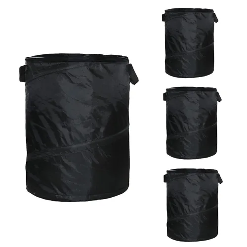Vista 8 de Bote de basura plegable negro de 10 galones para acampar, al aire libre, viajes