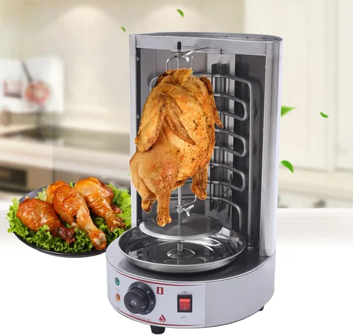 Vista 10 de Máquina de Asador de Shawarma Eléctrica Weglae, Asador Vertical de Acero Inoxidable, Máquina de Barbacoa Comercial, Máquina Rotisserie de Encimera