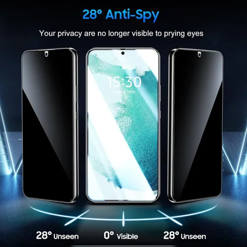 Vista 4 de UniqueMe Paquete de 2+2 protectores de pantalla de privacidad para Samsung Negro