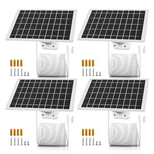 Vista 6 de Paquete de 3 Cargadores de Cámara de Panel Solar Compatible con Eufycam 3/3C s300/2,2 Pro, 2C, 2C Pro, c210, s330, s340, e340, E, Eufy E20
