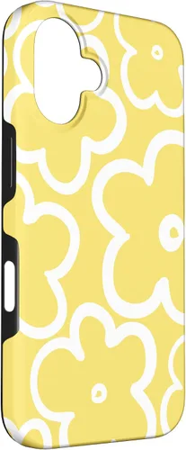 Vista 3 de iPhone 16 Cute Flower Pattern Wildflower Lemon Yellow and White Floral Case