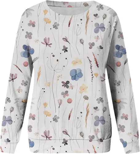 Vista 2 de AKSODJF Sudadera para mujer, casual, manga larga, sin botones, para Halloween, otoño e invierno, cuello redondo, informal, sin botones