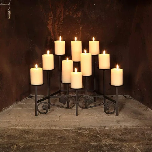 Vista 9 de Minuteman International Catedral de hierro forjado chimenea candelabro