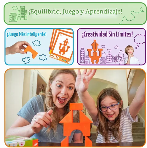 Vista 5 de Foxmind Juegos: Equilibrio Juego de lógica espacial y destreza, construye estructuras que desafían la gravedad, 60 rompecabezas inteligentes