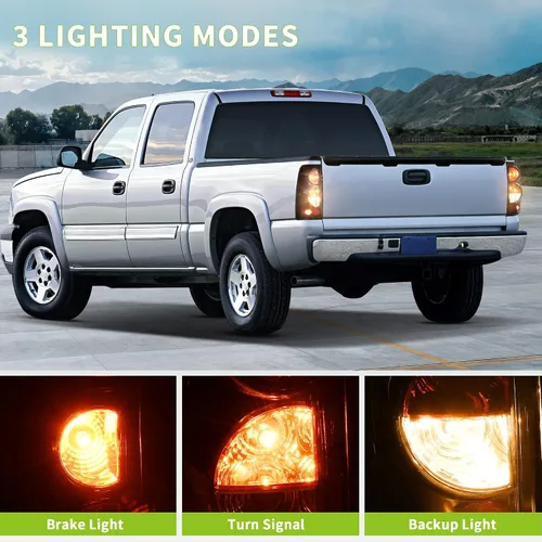 Vista 5 de DWVO Conjunto de luces traseras para faros delanteros compatibles con Chevy Silverado 1500/2500HD 2003-2006, Silverado 2500 2003-2004, Silverado