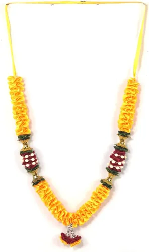 Vista 6 de ASHIRWAD Guirnalda de flores artificiales de 9 pulgadas, cinta de cuentas, pequeña estatua de ídolo grande mala, artículos indios Pooja Diwali Puja