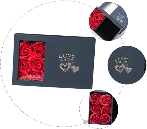 Vista 4 de ABOOFAN 1 juego de caja collar de flores joyas joyas bolsas de regalo de papel especial bolsa de regalo de fieltro rosa caja de regalo manual caja