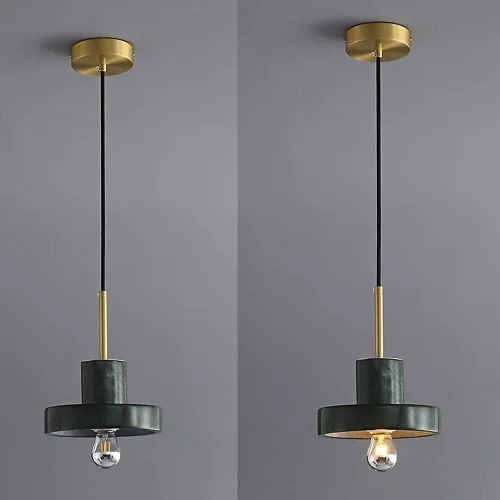 Vista 5 de Lámpara colgante moderna para isla de cocina, lámparas nórdicas de latón para comedor, lámpara de suspensión de mármol con enchufes E27/E26, luces