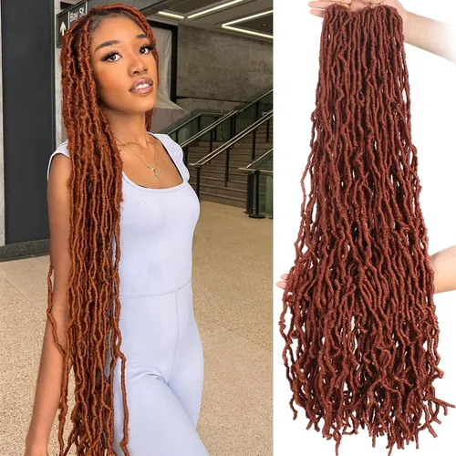 Vista 30 de Extensiones de pelo sintético, estilo diosa, rizado, ondulado, trenzas, pre-rizado, suave, para mujeres