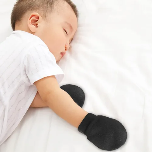 Vista 7 de 16 pares de guantes de algodón para recién nacidos, guantes suaves que no rayan, unisex, juego de guantes para bebés de 0 a 6 meses (4 colores)