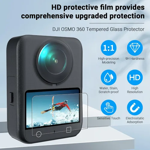 Vista 6 de CYNOVA OSMO 360 Kit de accesorios, incluye funda de silicona DJI Osmo 360/protectores de pantalla (2 juegos) para DJI OSMO 360 Accesorios Bundle
