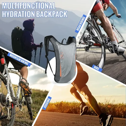 Vista 9 de Hydration Pack with 3L PEVA Water Bladder - Lightweight Hydration Backpack for MTB Cycling, Hiking, Running - Women & Men - 10L Capacity