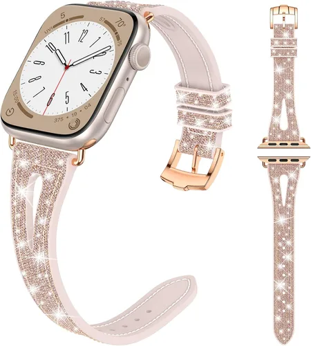 Vista 7 de Goton Correa de silicona brillante para Apple Watch de 1.811 in, 1.772 in, 1.732 in, 1.654 in, 1.614 in, 1.575 in, Series 11/10/9/8/7/6/5/4/SE