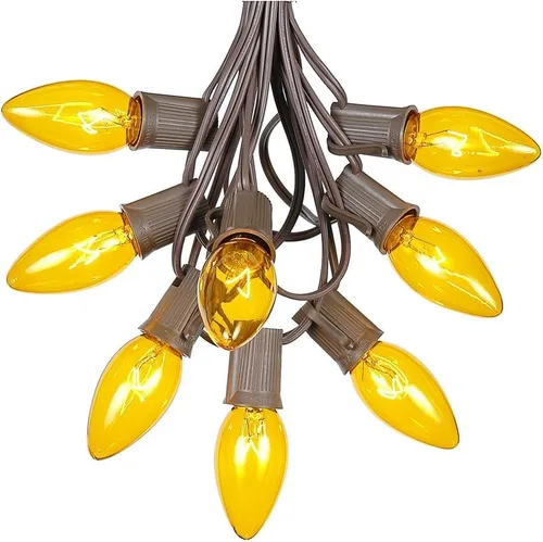 Vista 6 de Novelty Lights C9 Juego de luces de Navidad verdes - Cadena de luces de Navidad para exteriores - Luces de Navidad colgantes - Cadena de luces