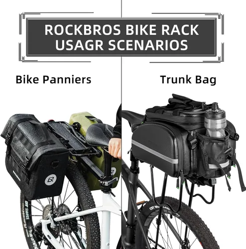 Vista 5 de ROCKBROS Portaequipajes trasero para bicicleta, soporte de carga para bicicleta de liberación rápida, ajustable, para parte trasera de bicicleta