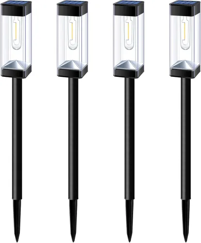Vista 7 de Luces solares para caminos al aire libre, impermeables, luces solares para exteriores con bombilla LED de filamento de tungsteno, iluminación