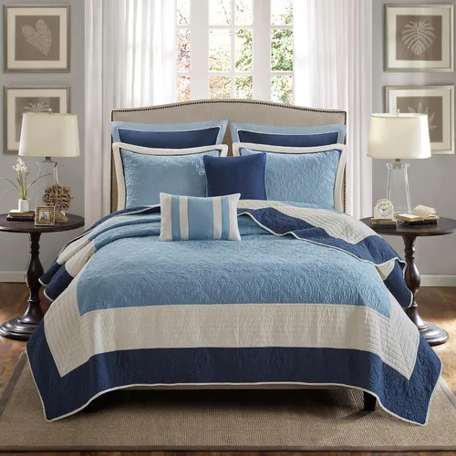 Vista 9 de Madison Park Attingham - Juego de edredón reversible, colcha transpirable para todas las estaciones, capas de ropa de cama ligeras y acogedoras