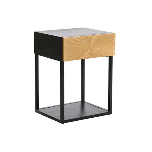 Vista 2 de Mesita de Noche DKD Home Decor Dorado 35 x 40 x 55 cm Negro Metal Madera