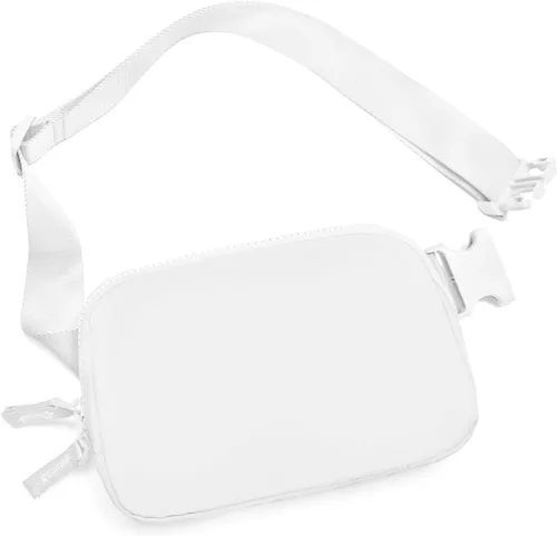 Vista 15 de Riñonera para mujer, con cremallera bidireccional, riñonera de moda para todas partes con correa ajustable, regalos para adolescentes, niñas Beige