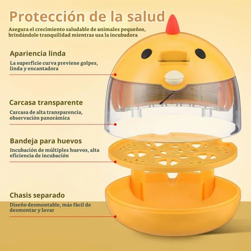 Vista 5 de TOYANDONA Incubadora de 5 huevos con control automático de temperatura y humedad - Incubadora pequeña para aves con ventilación de aire y ovoscopio