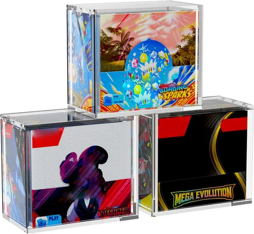 Vista 7 de PKMN Booster Box - Estuche protector de acrílico (1 unidad), caja de exhibición de acrílico transparente ultra gruesa de 6/0.315 in con ranura