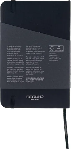 Vista 9 de Fabriano Ecoqua Plus - Cuaderno encuadernado con puntadas, 3.5 x 5.5 pulgadas, punteado, negro